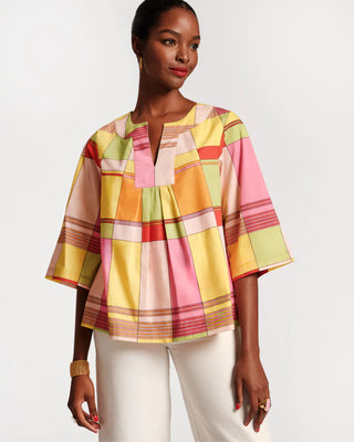 Easy Top Color Block Plaid - Yellow/Multi