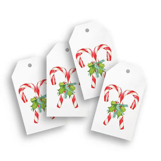 Candy Canes With Greens Gift Tags | Pack Of 4