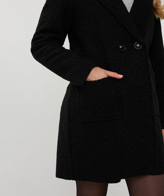 Long Boucle Coat - Black