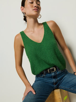 Cece Sweater Tank - Green Lawn