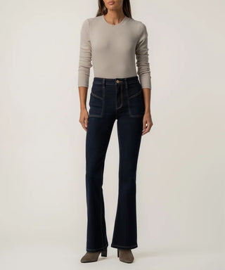 Stella High Rise Fab Ab Flare W/Raw Hem Front Pocket