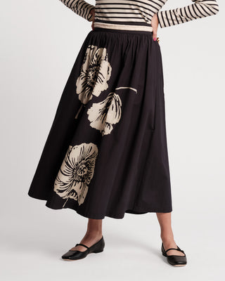 Phoebe Midi Skirt Carefree Chrysanthemum-Navy/Multi