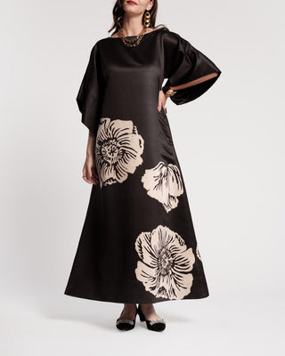 Spinnaker Maxi Dress Carefree Chrysanthemum Black/Camel