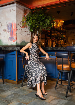 Rosetta Dress - Jet/Ecru