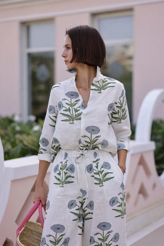Montecito Popover Tunic - Blue Flower