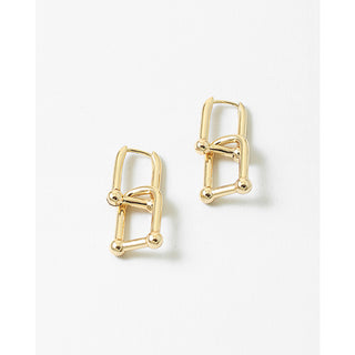 U Link Gold Earrings
