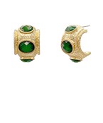 Antique Bold Faceted Stone Hoops