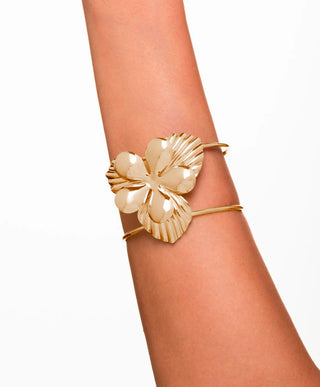Coastal Bloom Cuff - Shiny Champagne