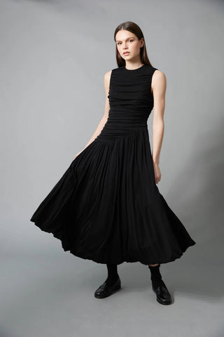 Jersey Overlay Frock - Black