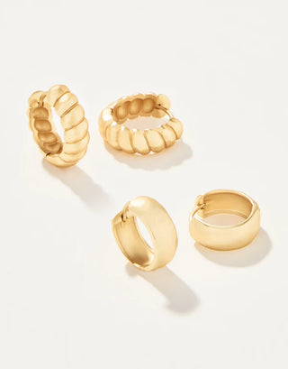 Classic Hoop Earring Set Gold