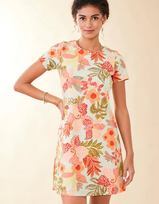 Tahlia Jersey Dress - Callawassie Flowers Seafoam