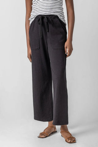 Knit Drawstring Pant - Black