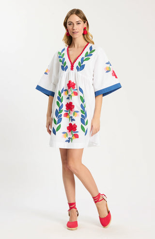 naomi embroidered dress SUNFLOWER EMBROIDERY ON TULLE W/METALLIC YARN main image 0
