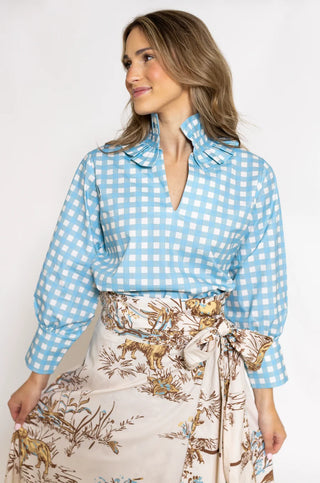 Blue Gingham Harper Estate Top