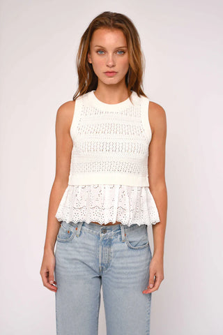 Ebba Sweater Tank - White
