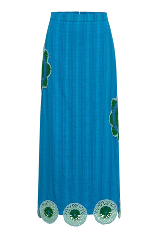 Wells Skirt - Cobalt Embrodiery