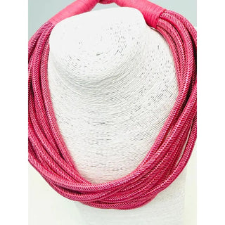 Slub 8-Strand Necklace Baby Pink