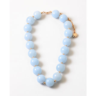 14" Blue Lace Resin Balls Necklace
