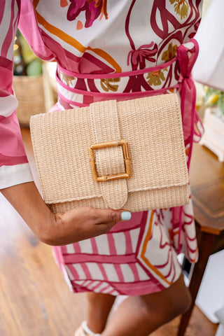 Janie Straw Clutch - Natural