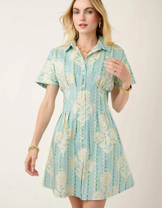 Cecily Shirt Dress - Lightner Trellis