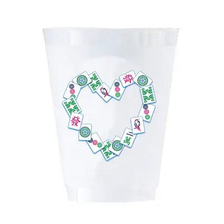 Mahjong Tiles Heart Shatterproof Cups