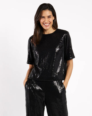 Maude Sequins Top - Black
