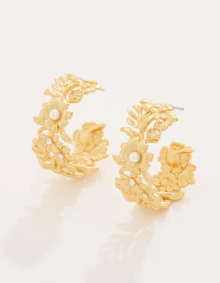 Posy Party Hoop Earrings - Crystal