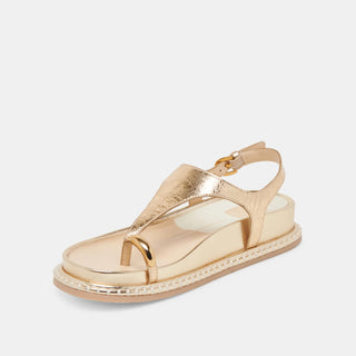 Stefan Sandal - Gold Distressed Leather