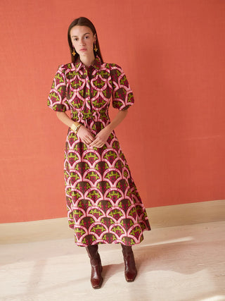 Banyan Puff Sleeve Dress - Berry Vine