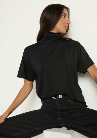 Fable Turtleneck Tee - Jet Black