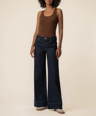 Maya High Rise Fab Ab Wide Leg Back Darts Wide Hem