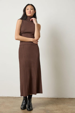 Straight Rib Skirt - Mink
