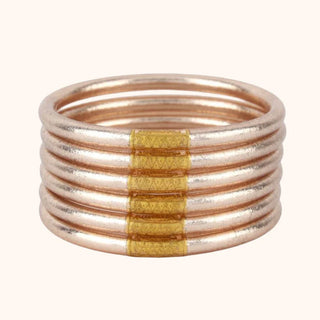 Champagne All Weather Bangles Set of 6 - Serenity Prayer