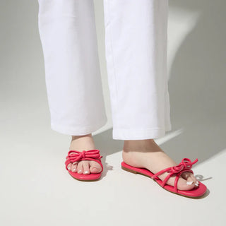 Nicole Bow Slide - Raspberry