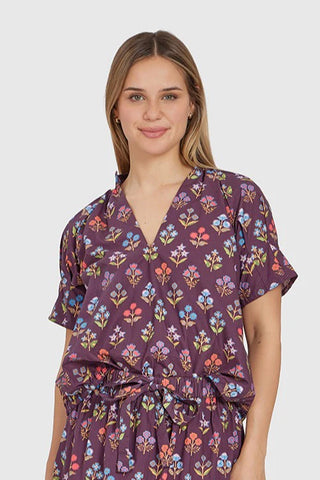 Merritt Top - Holiday Flowers 2