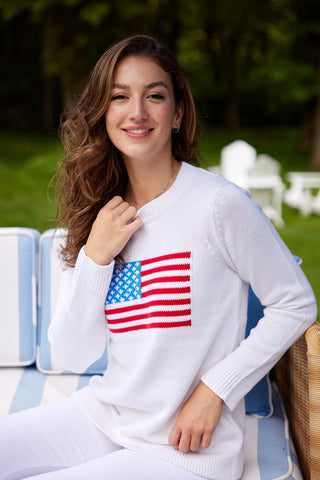 Core Flag Sweater - White