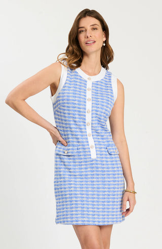 Kirk Dress - White/Vista Blue