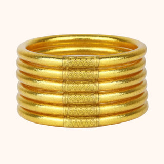 Gold All Weather Bangles Set of 6 - Serenity Prayer