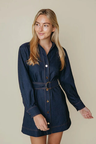 Naomi Dress-Dark Denim
