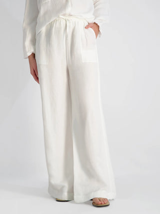 Cooper Linen Wide Leg Pants - Summer White