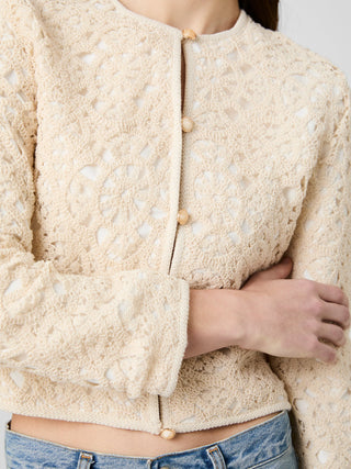Geo Shell Textured Slim Jacket - Ecru