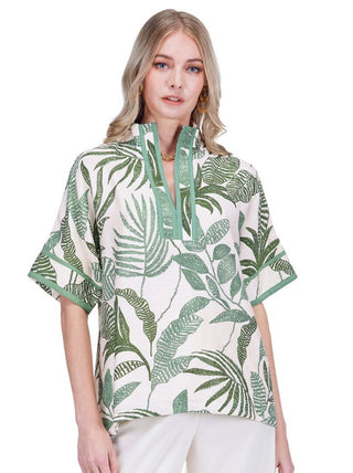 Stand Collar Trim Top - Everleaf