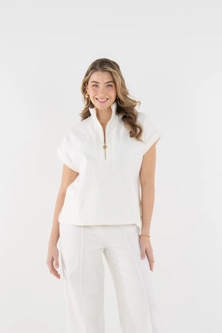 Poppy Pullover - Gardenia Denim