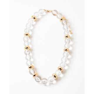 17" Lucite & Gold Bead Necklace