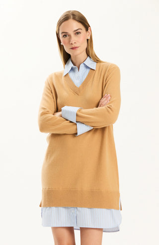 Logan Cashmere & YD Sweater -Iced Coffee