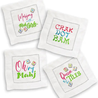 Mahjong Mixed Linen Cocktail Napkin Set