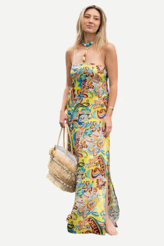 The Emory Strapless Dress - Swirly Shells