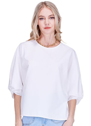Twisted Cuff Top - White