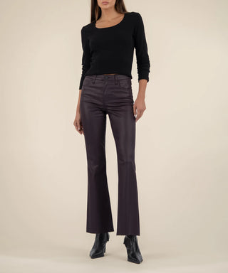 Stella High Rise Fab AB Flare with Raw Hem - Sangria
