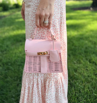 Celine Wicker Handbag- Pastel Light Pink